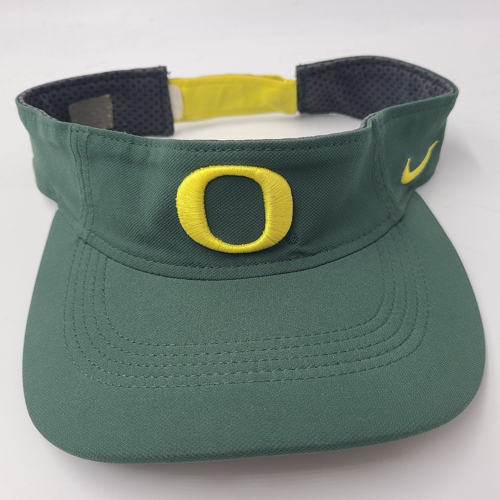 Oregon Ducks Visor Hat Adjustable Nike Green Yellow NCAA Logo Dri-Fit‎ Golf Men